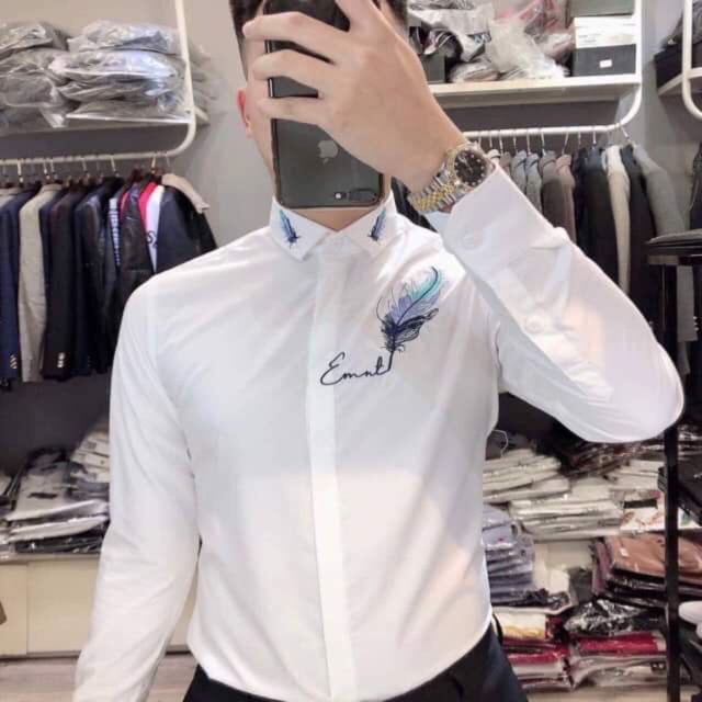 [XẢ KHO 2 NGÀY] Áo sơ mi thêu lông vũ Hàn Quốc Form ôm