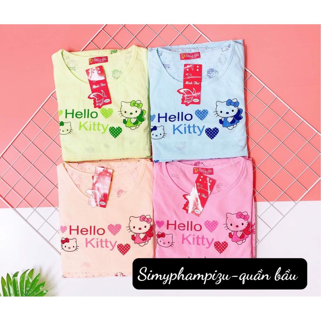 Đồ bộ bầu và sau sinh KITTY DÀI TAY  cho con bú, chất cotton mềm mịn cho mẹ bầu mặc nhà BD922