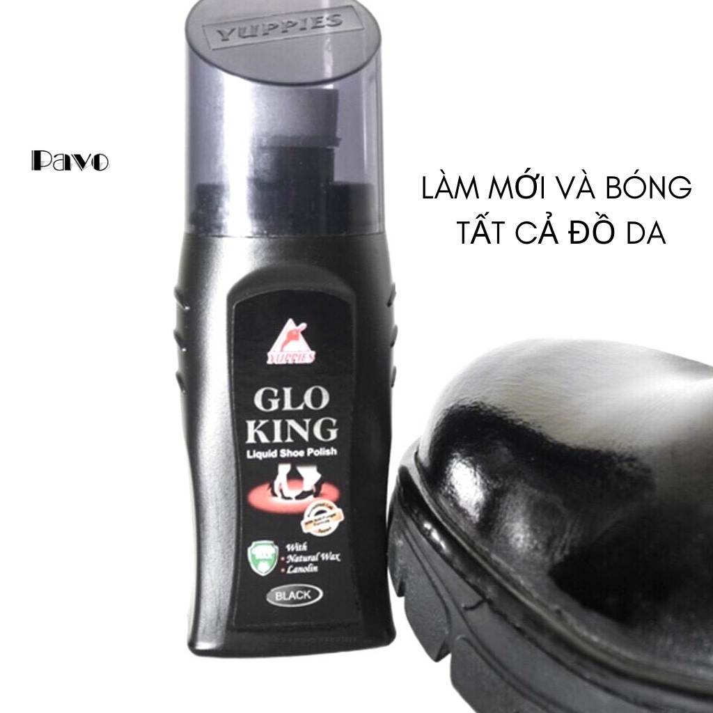 Xi Đánh Bóng Chính Hãng GLOKING Nhập Khẩu Malaysia Dạng Nước  75 ml(Đánh Giày Da,Túi,Ví,Áo Da, Dây Lưng)