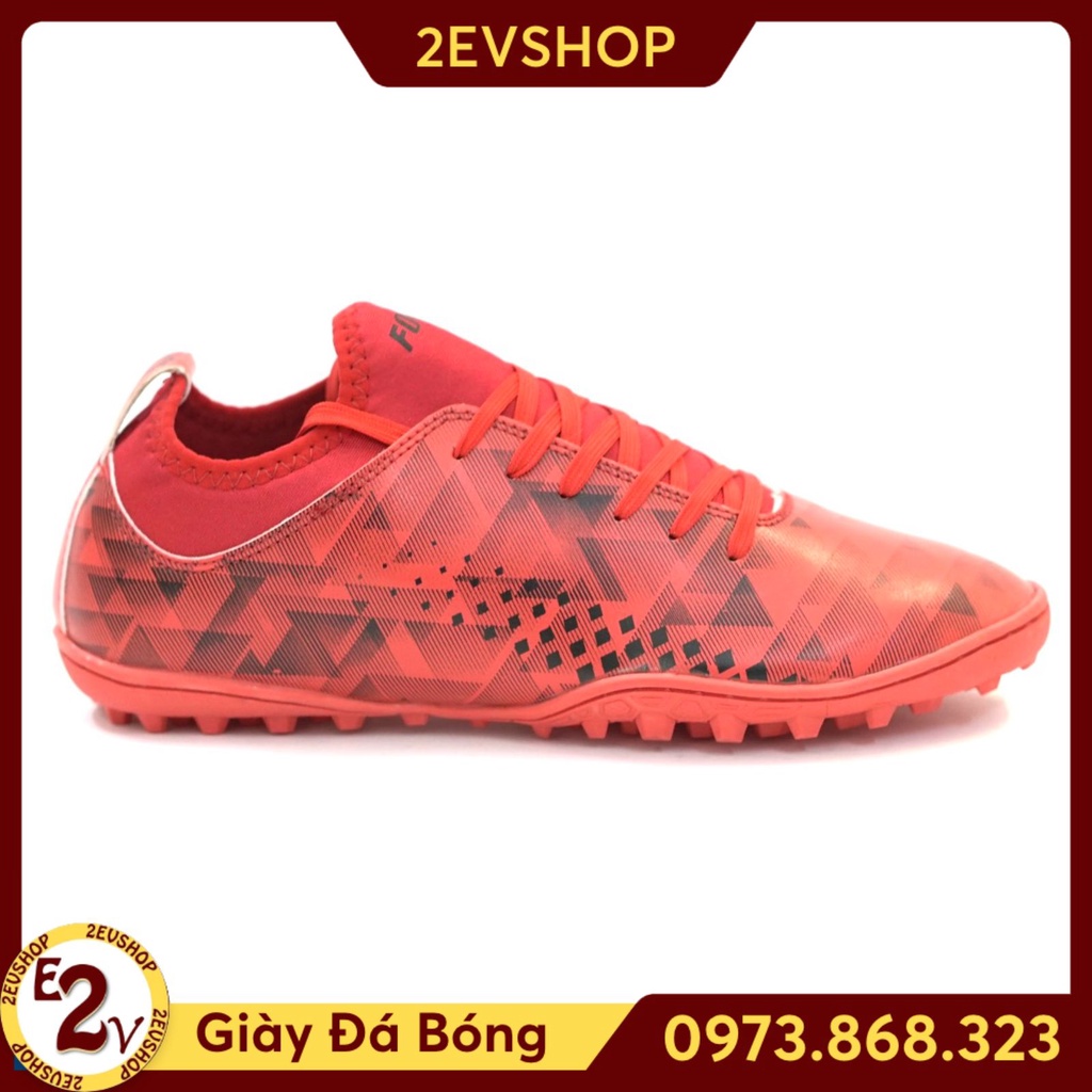 Giày đá bóng thể thao nam Fovi Debut Đỏ, giày đá banh cỏ nhân tạo đế mềm - 2EVSHOP