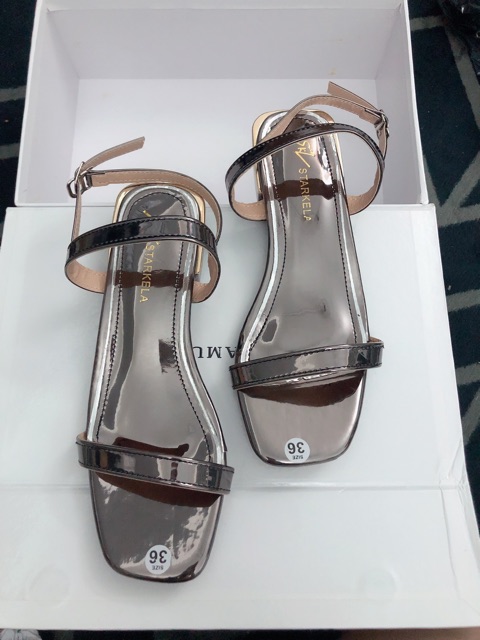 Sandal 2 quai mảnh gót viền vàng 1cm  Mys Rosa Factory