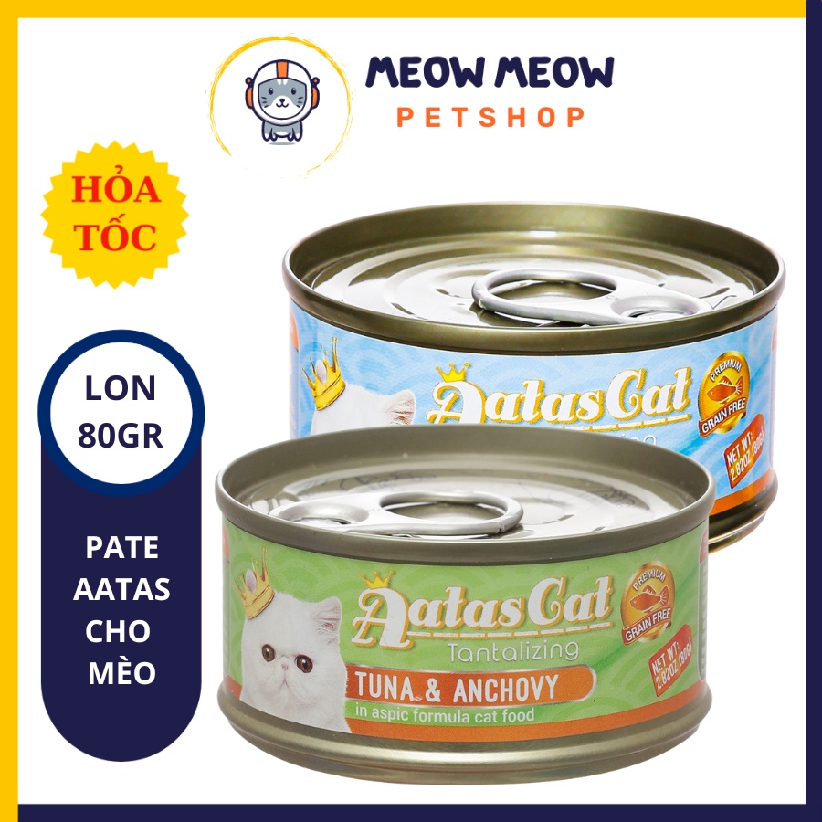 Pate cho mèo AATAS CAT | Lon 80GR | Pate dinh dưỡng cho mèo.
