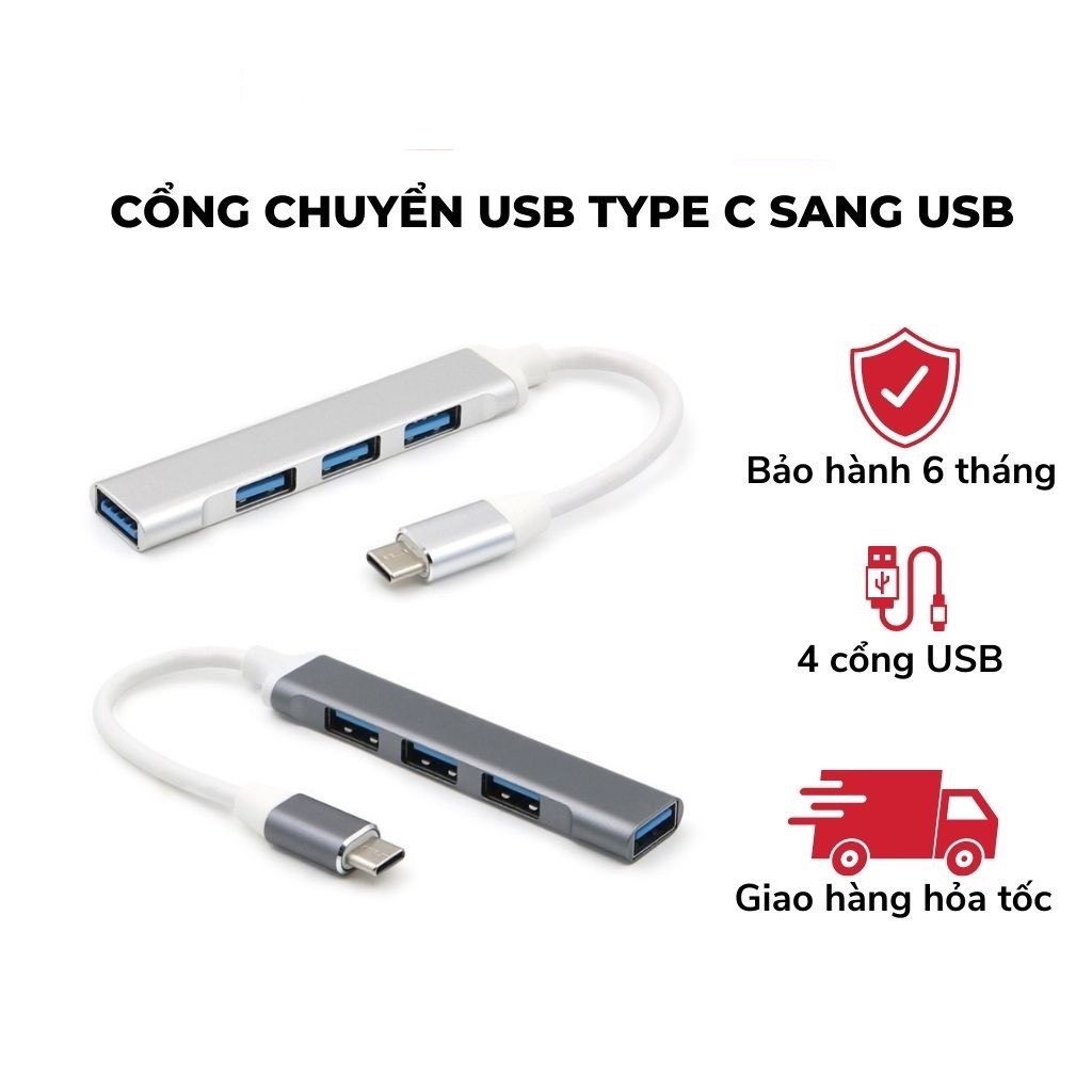 HUB Type C và HUB USB 3.0 tốc độ cao SIDOTECH cổng chia usb mở rộng kết nối chuyển đổi cho laptop táo Laptop PC (SB2)