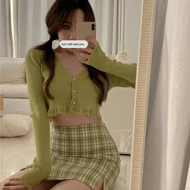 Áo len dáng ôm dài tay thời trang Hàn Quốc cho nữ