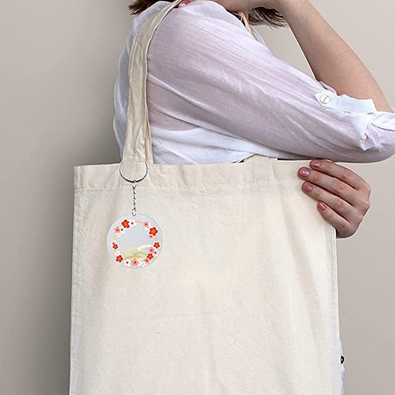 Set 100 Móc Khóa / 100 Đĩa Trắng Chất Liệu Acrylic Trong Suốt DIY