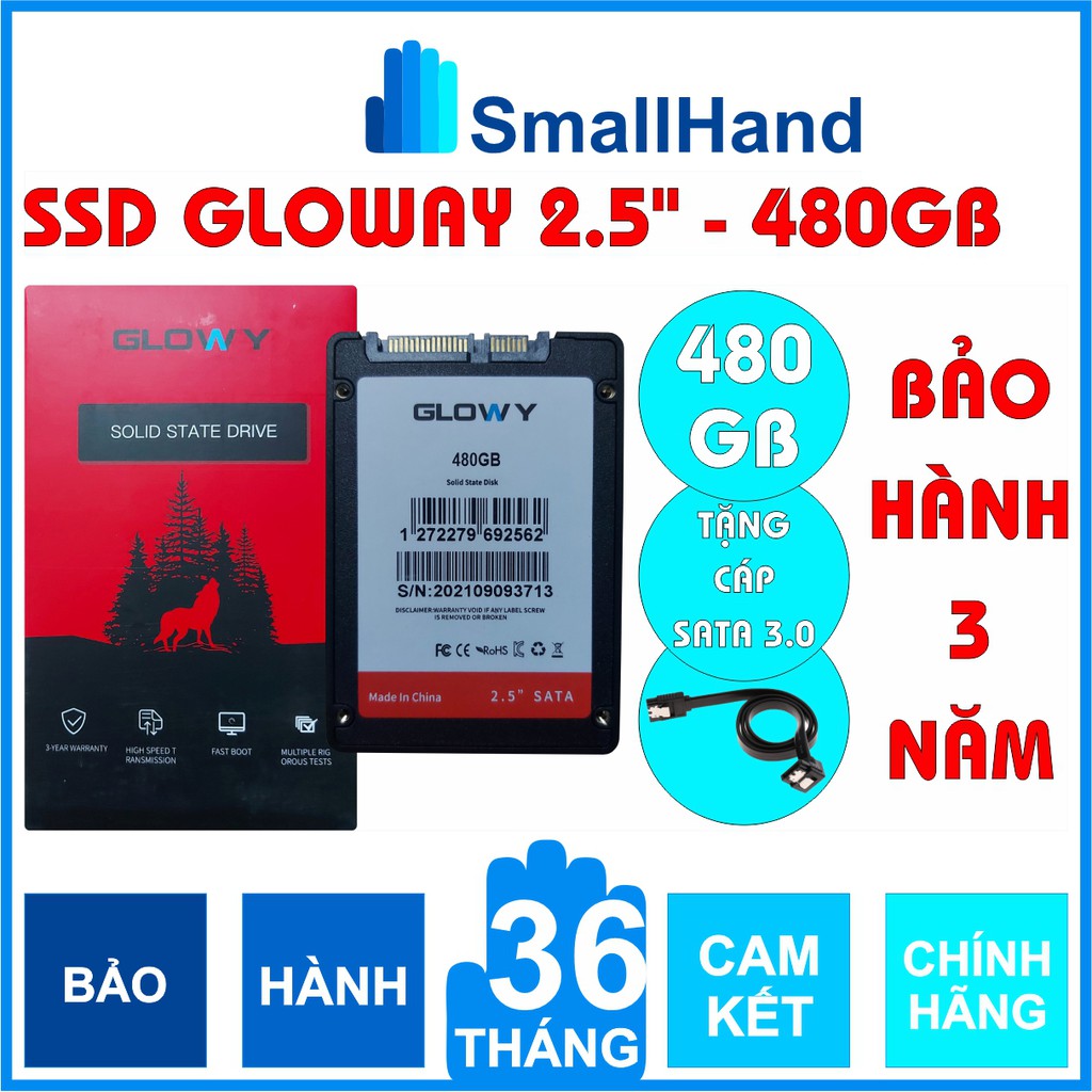 Ổ cứng SSD Gloway 480GB – CHÍNH HÃNG – Bảo hành 3 năm – SSD 480GB – Tặng cáp dữ liệu Sata 3.0