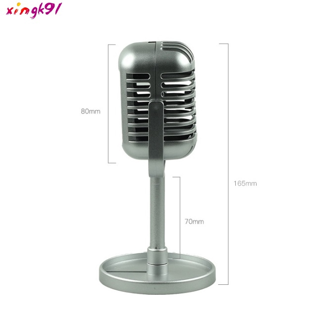 Classic Retro Dynamic Vocal Microphone Vintage Style Mic Universal Stand Compatible Live Karaoke