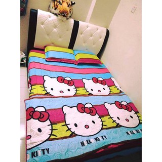 Bộ Drap giường cotton poly cao cấp Kitty đáng yêu (chọn mẫu)