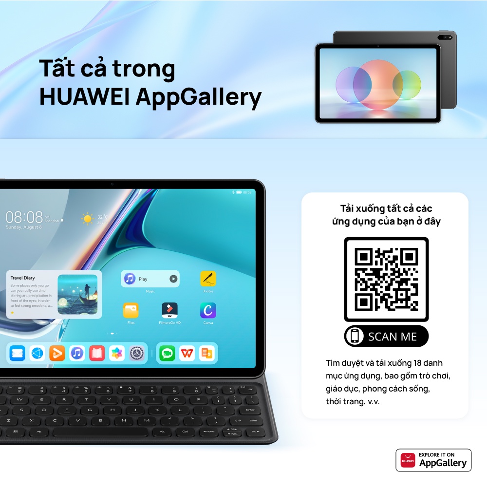 [Mã ELHW10 giảm 500K đơn 500K]  Máy tính bảng Huawei MatePad | Màn hình 2K FullView | Cộng tác đa màn hình