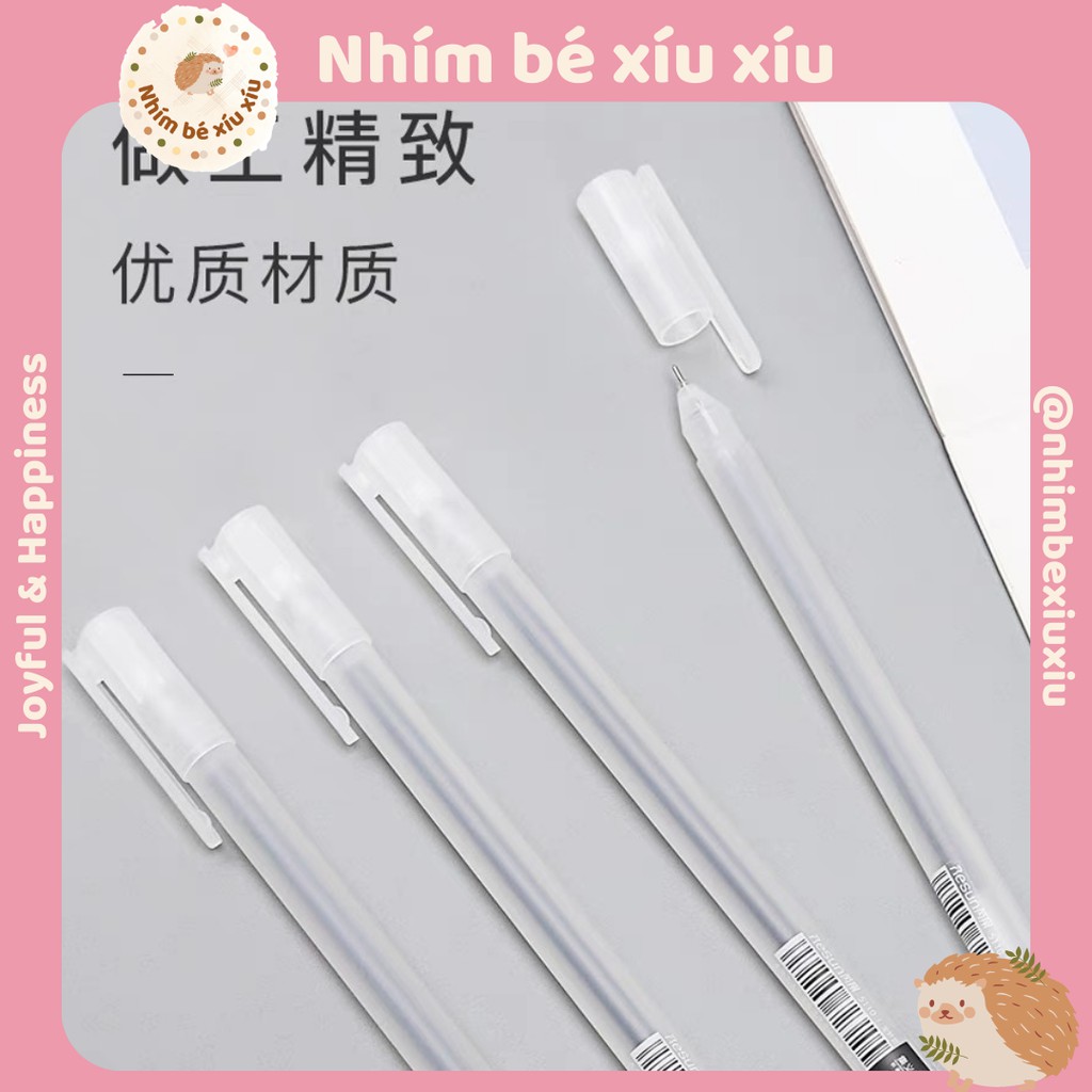 Combo 5 bút gel ngòi 0.5mm màu Xanh Đỏ Đen chuyên dùng take note bullet journal VT242