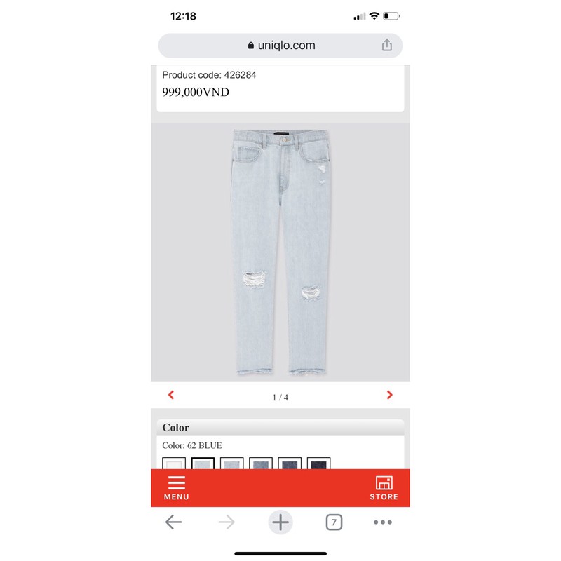 Quần jean nữ uniqlo nhật auth