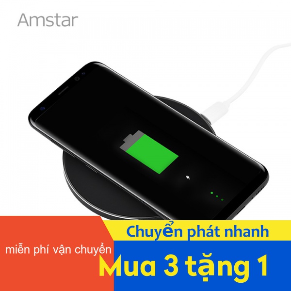 Đế sạc nhanh không dây QI cho iPhone 8/8 Plus/X/11 Pro Max Samsung S8 S7 XS 10W tiện dụng