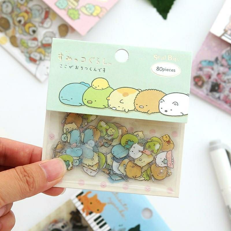Sét 80 sticker nhãn dán dùng trang trí
