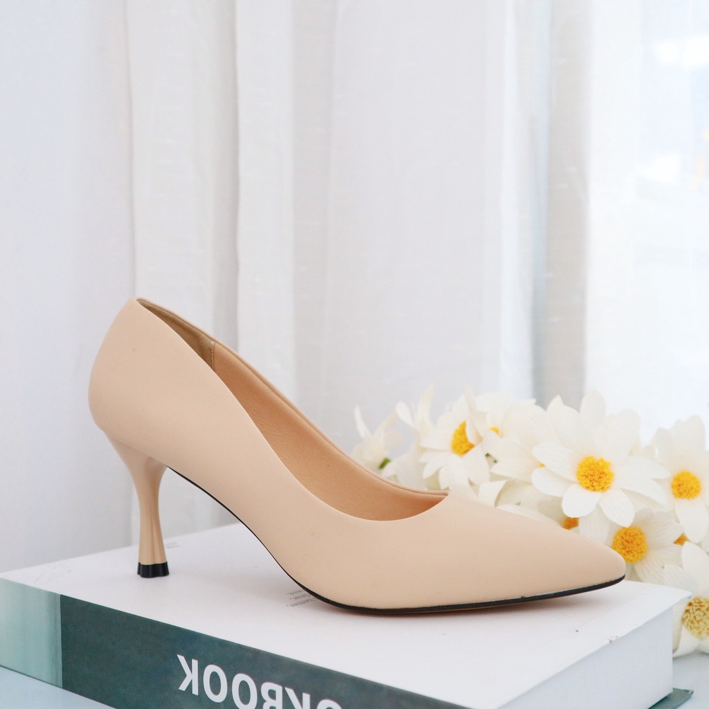 Giày cao gót basic cao 7cm mũi nhọn êm chân 1199