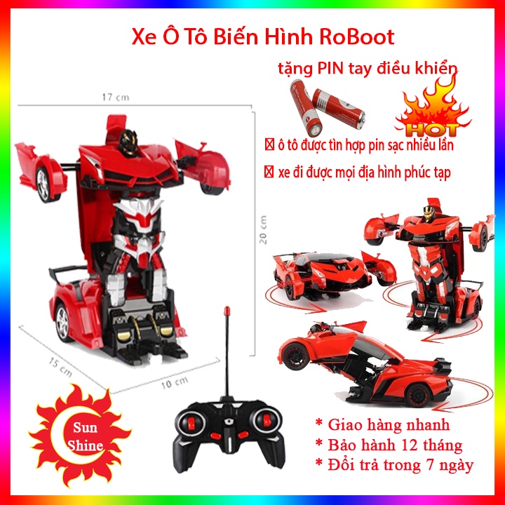 Đồ Chơi Điều Khiển Từ Xa, Ô Tô Biến Hình Rô Bốt, Xe Hơi Đồ Chơi, Tích Hợp Pin Sạc điện, thế hệ mới