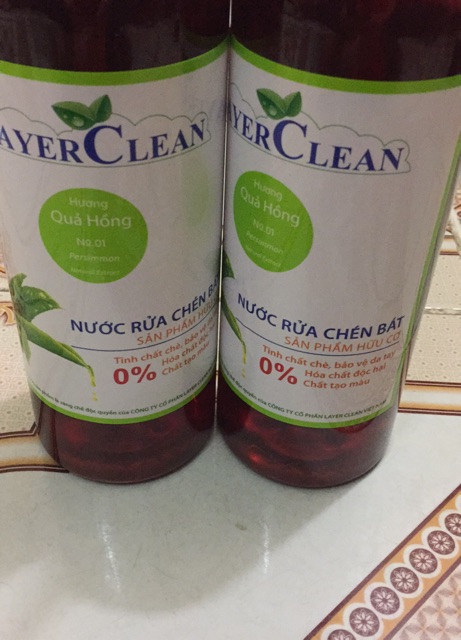 Nước rửa bát hữu cơ Layer Clean an toàn cho da tay 800ml