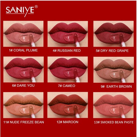 SANIYE (Hàng Mới Về) Son Kem L1181-11 Màu Tùy Chọn Nhanh Khô Không Thấm Nước Thời Trang | BigBuy360 - bigbuy360.vn