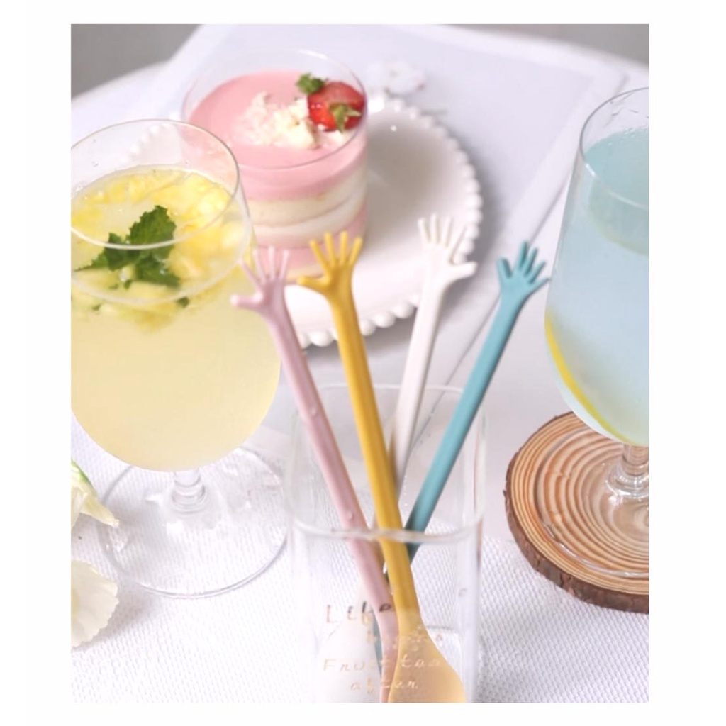 Bộ 4 Muỗng Khuấy Đồ Tráng Miệng Cán Dài