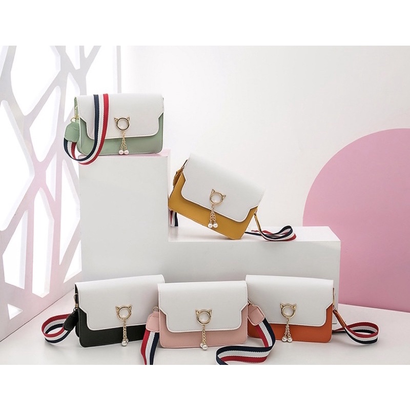 Túi xách nữ, túi đeo chéo khuyên mèo trẻ trung năng động, mẫu được yêu thich nhất màu hè năm 2022