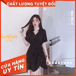 Miễn Phí Ship 30k  Đầm dáng xòe đắp chéo dây rút thân váy manri dress cực xinh Phản H