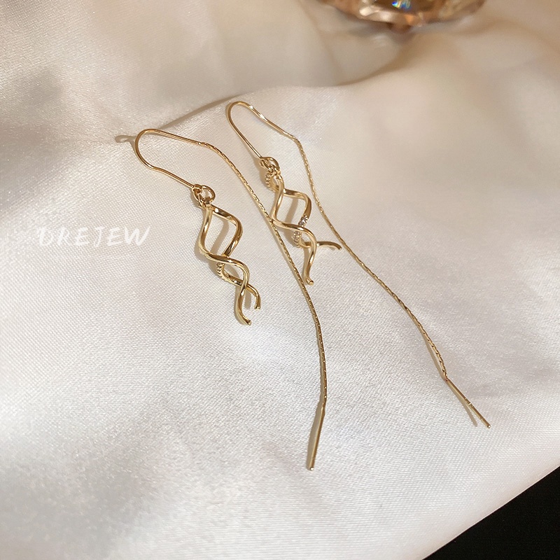 DREJEW Bông Tai Dáng Dài Đính Đá Zircon Phong Cách Nhật Hàn Thời Trang Cho Nữ 1