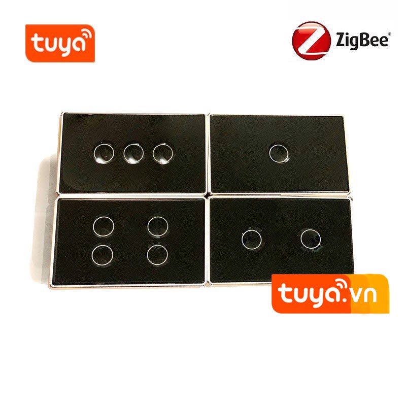 Công Tắc Zigbee Viền Kim Loại Nút Bấm Lõm Hình Chữ Nhật Tuya SHP-ZLUS