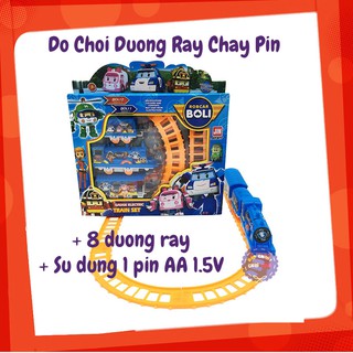 Đồ chơi đường ray xe lửa tàu hỏa Poli chạy pin - 8 Thanh đường ray - Tàu hỏa cho bé