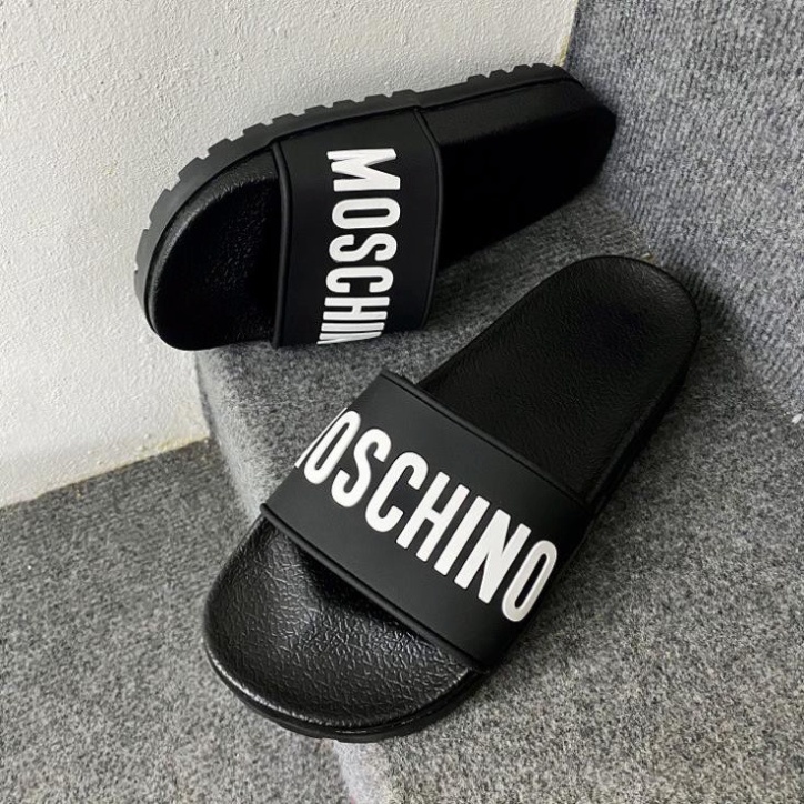 Dép Moschino Đế Cao Su 5 Cm - Dép Quai Ngang Nam Nữ Thời Trang Hottrend 2022