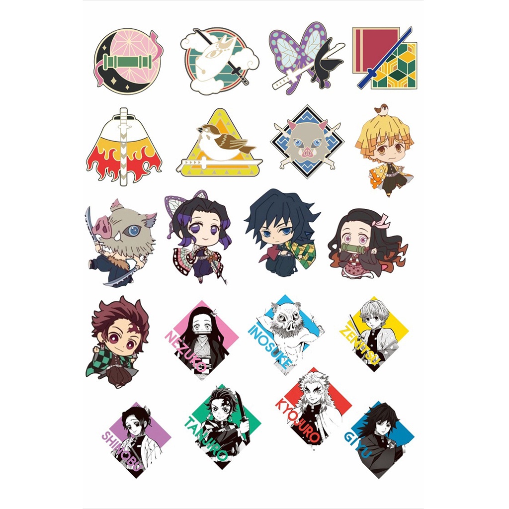 Bộ 3 Miếng Dán Hình Xăm Giả Kháng Nước Họa Tiết Demon Slayer Cho Bé