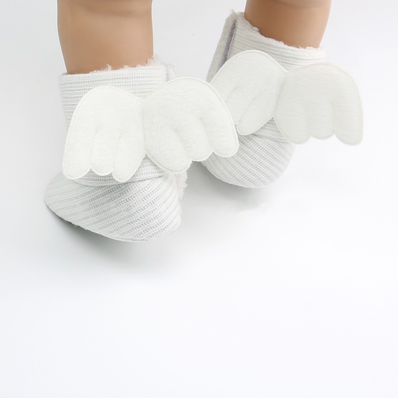 Babyme Winter Knitted Shoes Cute Baby First Walkers Kids Newborn Toddler Super Warm Wings Boots