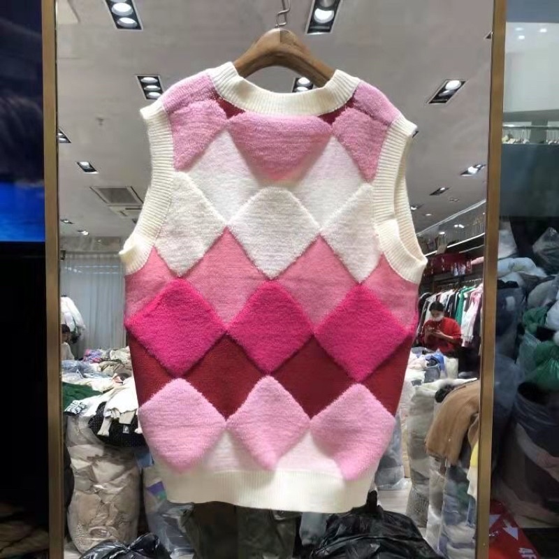 Áo Gile , Áo Len Gile Phối Màu Trẻ Trung