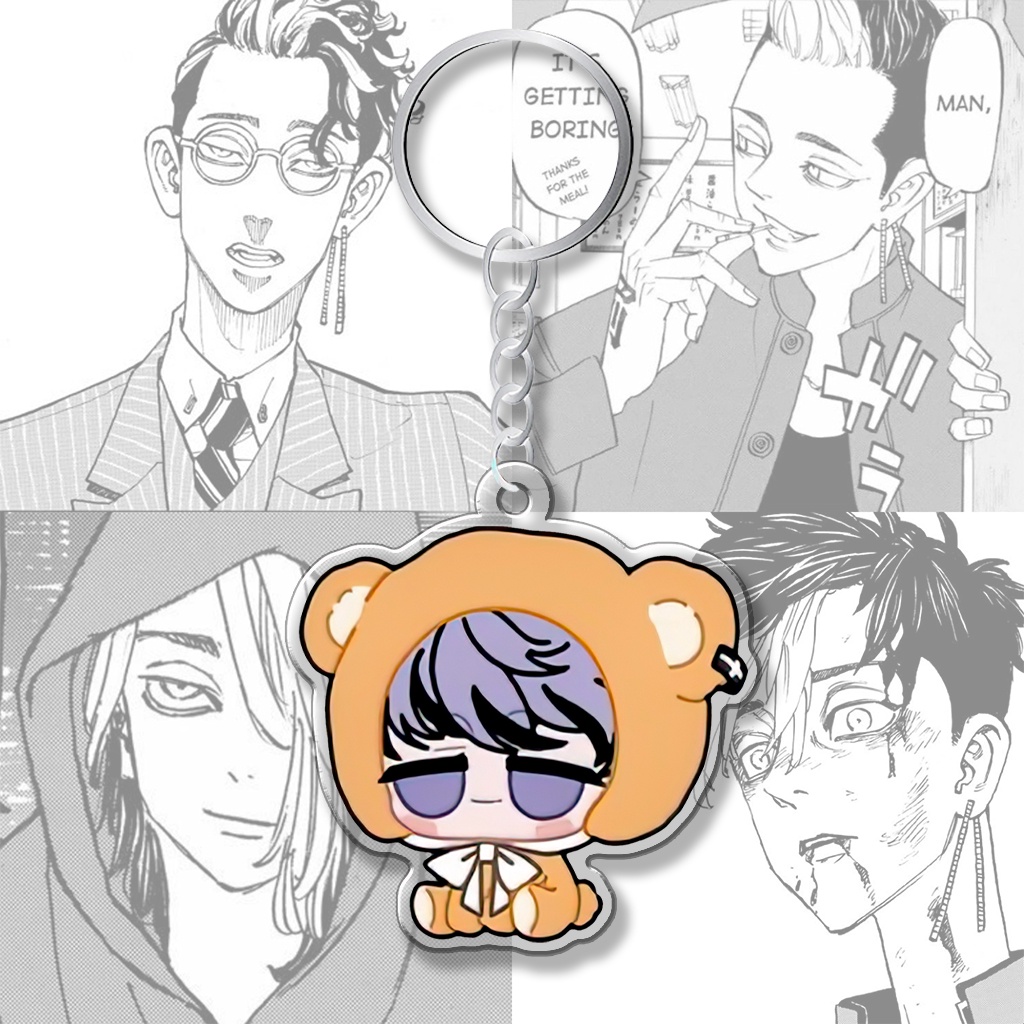 QR gỗ để bàn và Móc khóa Thegioipuzze Tokyo Revengers Chibi Gấu nhân vật Mikey Izana Ran Rindou0