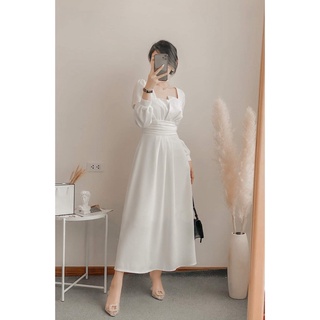 Đầm dự tiệc xòe tay phồng cách điệu CUN-0100 May kèm mod ngực