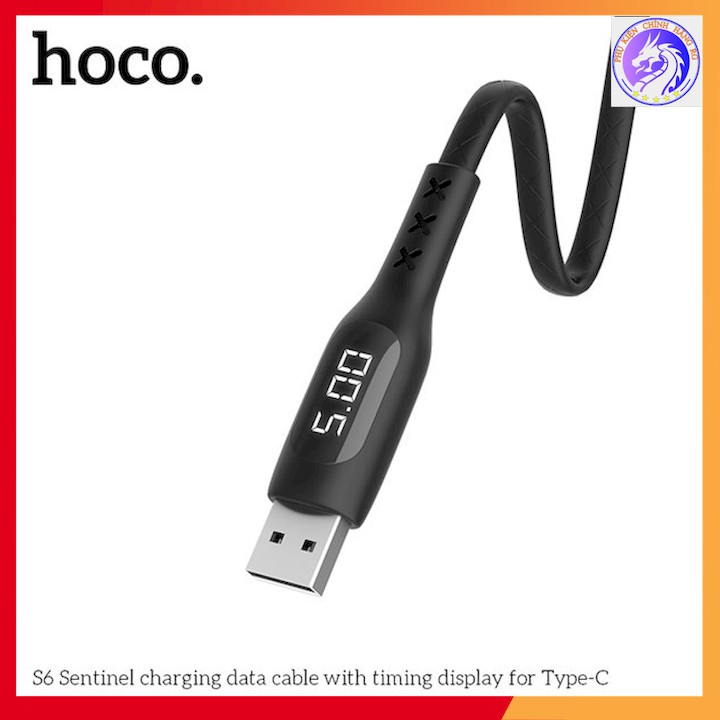 Cáp Sạc Nhanh TPE Hẹn Giờ Sạc 2.4A Hoco S6 - Dài 1.2M - Màn Hình Led