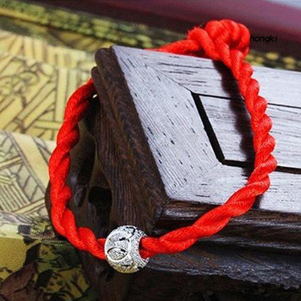 Vòng đeo tay dạng dây bện màu đỏ may mắn dành cho nam và nữ