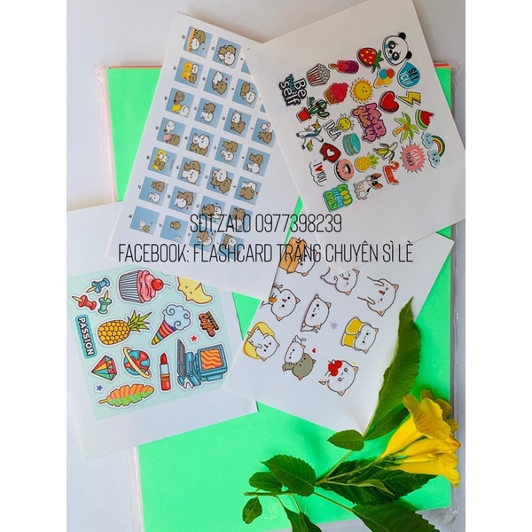 sticker gồm 4 chủ đề nhiều hình ngộ nghĩnh
