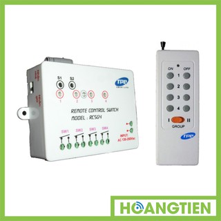 Bộ công tắc điều khiển từ xa 4 thiết bị sóng RF TPE RC5G4 + remote 16 nút RM01