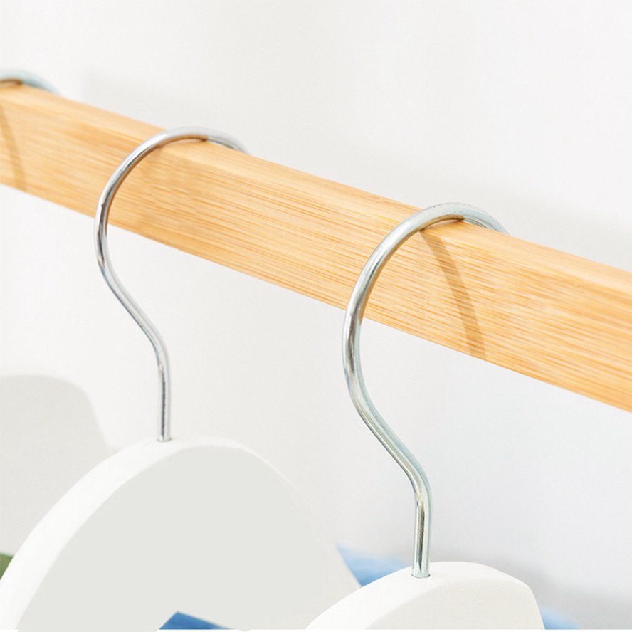 Kệ Treo Quần Áo Khung Gỗ Tre Cao Cấp DECOR Có Chỗ Để Giày Dép Và Móc Quần Tiện Lợi