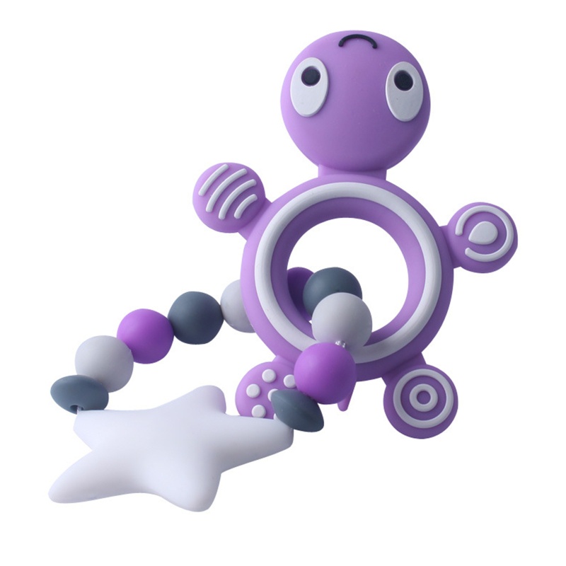 Đồ Chơi Vòng Silicone Nhai Gặm Hình Rùa Dành Cho Trẻ Sơ Sinh
