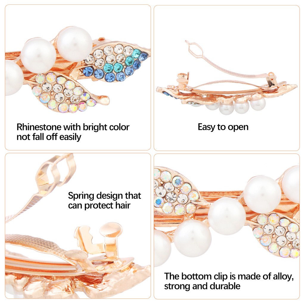 Kẹp Tóc Hình Hoa Và Bướm Đính Ngọc Trai Thời Trang Cho Nữ