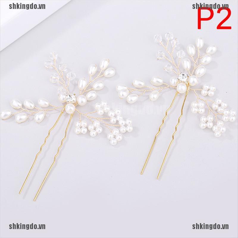 Trâm cài tóc hình hoa đính kim cương giả xinh xắn cho cô dâu