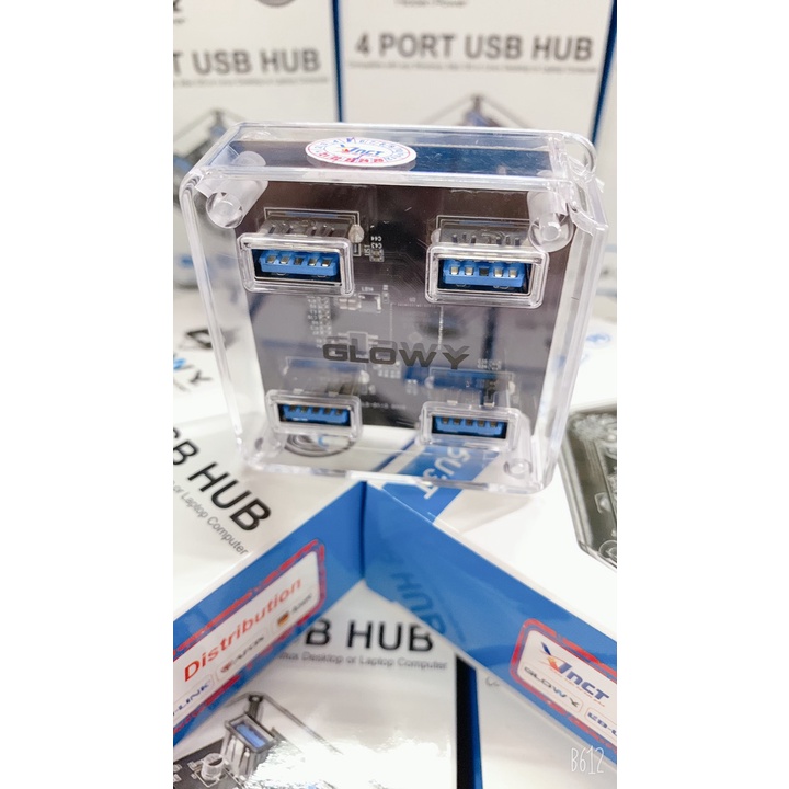 Hub USB Glowy H5U3T - Chia 4 cổng/ tốc độ cao -Cổng chia USB Cao Cấp- Bảo Hành 12 Tháng