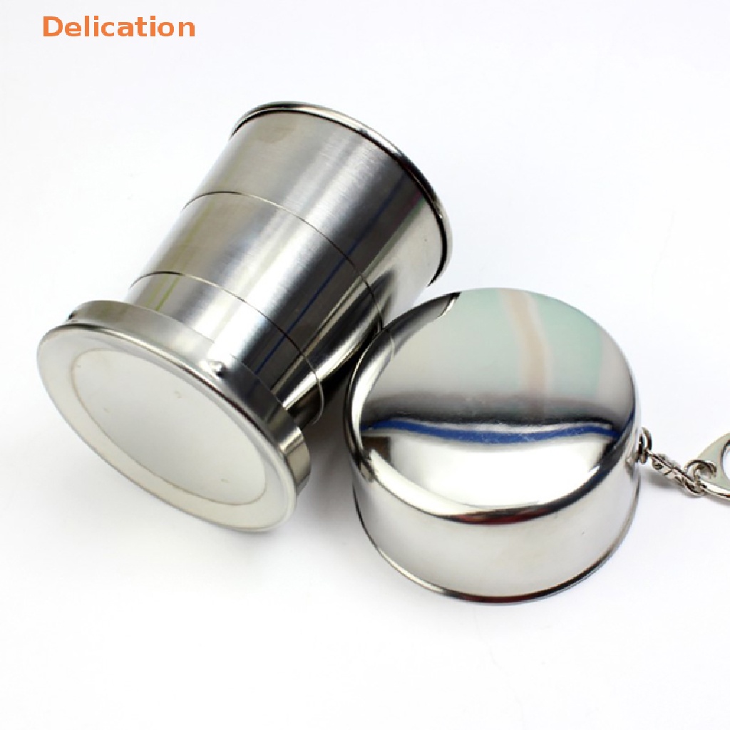 Cốc gấp ELEBUY bằng thép không gỉ với móc khóa có thể thu vào nhỏ gọn