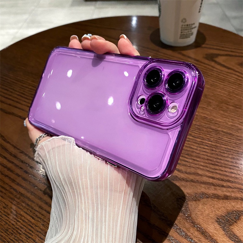Ốp Điện Thoại Mềm Dẻo Trong Suốt Màu Xanh Lá Dạ Quang Đơn Giản Chống Sốc Cho iPhone 11 11Pro 11promax