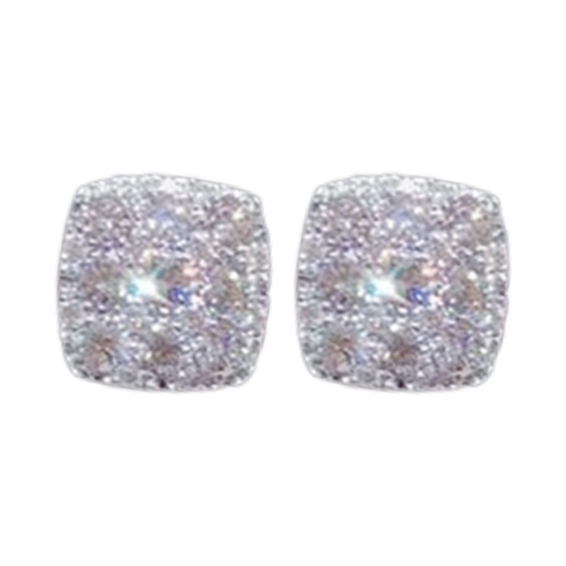 Đôi Khuyên Tai Hình Vuông Đính Đá Thời Trang Cho Nữ