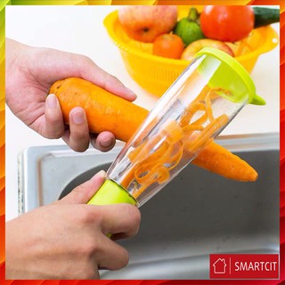 Dụng Cụ Nạo Bào Rau Củ Quả Có Ống Hộp Đựng Vỏ Tiện Lợi Mẫu Mới 2021T3S1