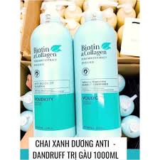 Cặp Dầu Gội Xả Biotin &amp; Collagen Xanh Dương Siêu Mềm Mượt Cho Tóc Khô 1000ml