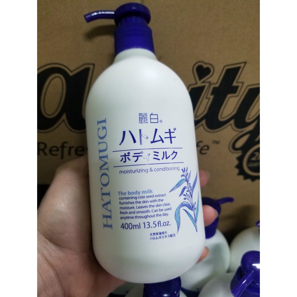 Sữa Dưỡng Thể Dưỡng Sáng Da Nhật Bản Hatomugi Moisturizing & Conditioning The Body Milk 400ml