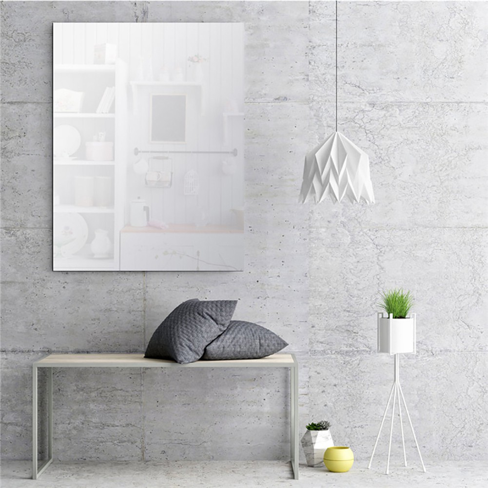 Set 4 Miếng Dán Acrylic Tráng Gương Hình Vuông Trang Trí Nhà Cửa/Phòng Khách