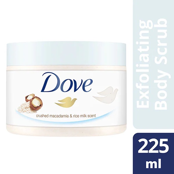 Kem Tẩy Tế Bào Chết Toàn Thân Dove Exfoliating Body Polish Crushed Macadamia &amp; Rice Milk 225ml